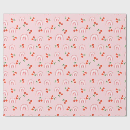 Roze regenboogCherry Pattern Cadeaupapier (Vlak)