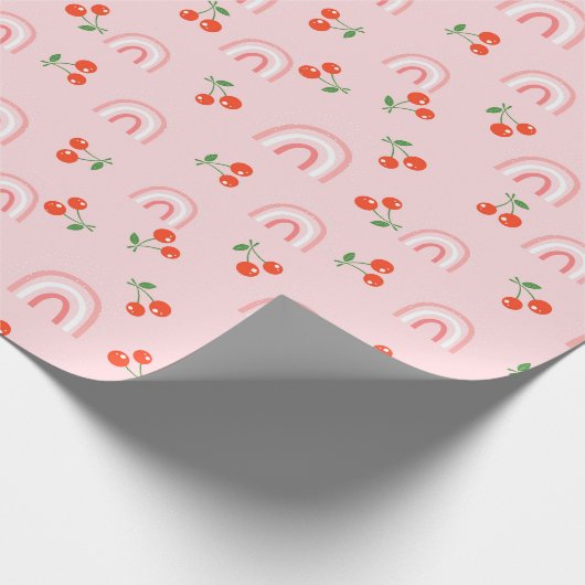 Roze regenboogCherry Pattern Cadeaupapier (Hoek)