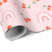 Roze regenboogCherry Pattern Cadeaupapier (Rol Hoek)