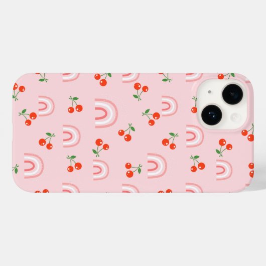 Roze regenboogCherry Pattern Case-Mate iPhone Case (Achterkant (horizontaal))