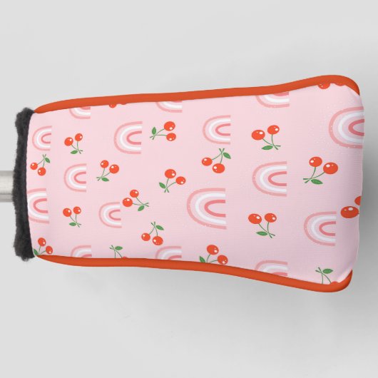 Roze regenboogCherry Pattern Golfheadcover (Voorkant)