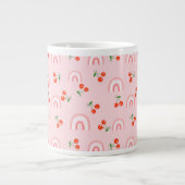 Roze regenboogCherry Pattern Grote Koffiekop (Voorkant)