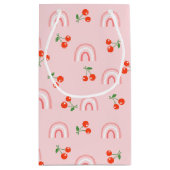 Roze regenboogCherry Pattern Klein Cadeauzakje (Achterkant)