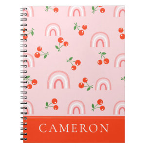 Roze regenboogCherry Pattern Notitieboek
