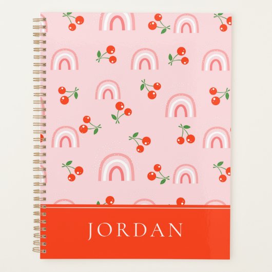 Roze regenboogCherry Pattern Planner (Voorkant)