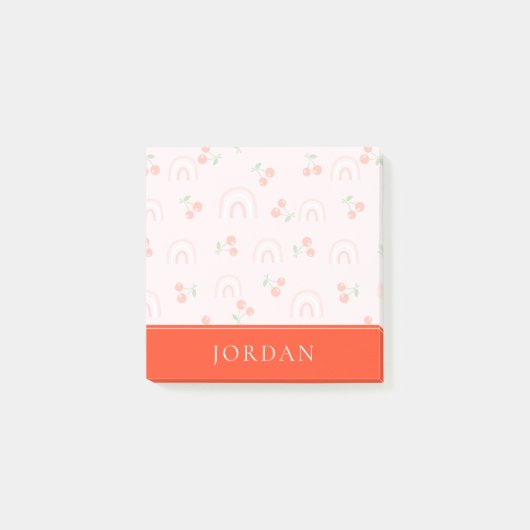 Roze regenboogCherry Pattern Post-it® Notes (Voorkant)