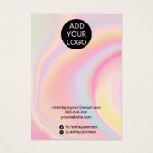 roze regenboogeenhoorn met meerdere stuipen oorsch visitekaartje (Achterkant)