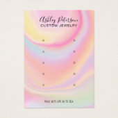 roze regenboogeenhoorn met meerdere stuipen oorsch visitekaartje (Voorkant)