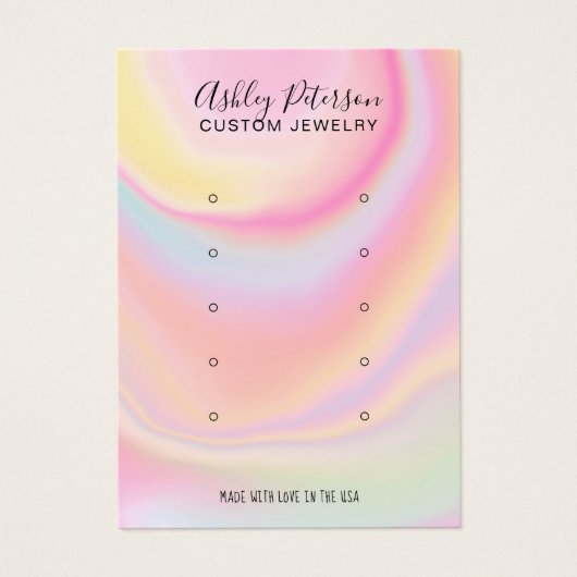 roze regenboogeenhoorn met meerdere stuipen oorsch visitekaartje (Voorkant)