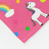 Roze regenboogeenhoornhartsterpatroon fleece deken (Hoek)