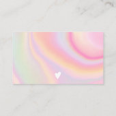 Roze regenboogeenhoornmarmer bedankt visitekaartje (Achterkant)