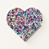 Roze regenboogforenzen Sequin Sparkles Heart Notitieboek (Achterkant)