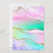 Roze regenbooggewas Baby shower Kaart (Achterkant)