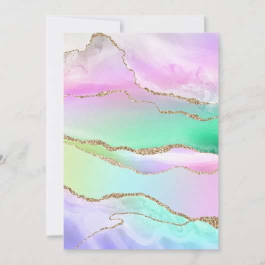 Roze regenbooggewas Baby shower Kaart (Achterkant)