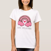Roze regenbooghartleraar Valentijnsdag T-shirt (Voorkant)
