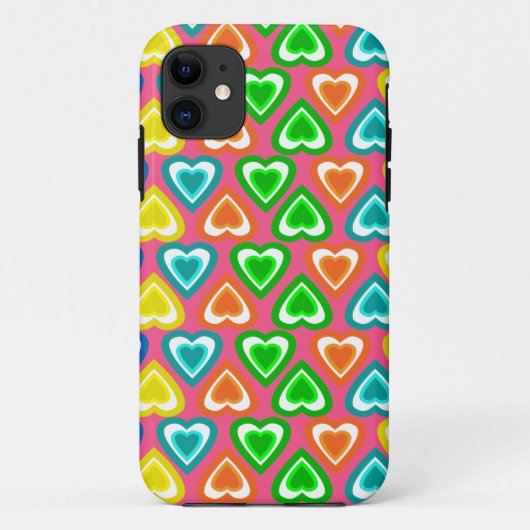 roze regenbooghartpatroon Case-Mate iPhone case (Achterkant)