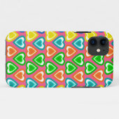 roze regenbooghartpatroon Case-Mate iPhone case (Achterkant (horizontaal))