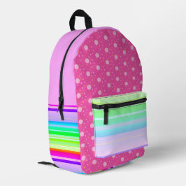 Roze regenboogkleur bedrukte rugzak