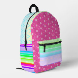 Roze regenboogkleur bedrukte rugzak