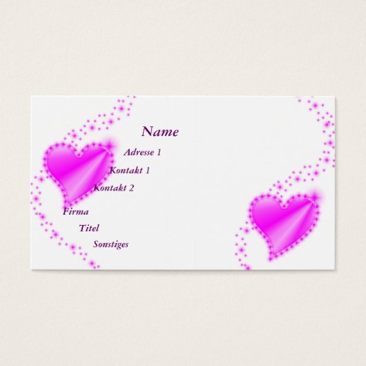 roze regenboogkunst met sterren visitekaartjes (Voorkant)