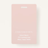 Roze regenboogleraar naam tag foto-ID logo Badge (Achterkant)