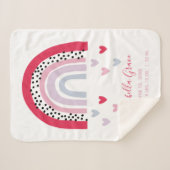 Roze regenbooglettertjes voor Baby Sherpa Deken (Voorkant (horizontaal))