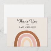 Roze regenboogmeisjes Baby shower Dank je Briefkaa (Voorkant / Achterkant)