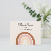 Roze regenboogmeisjes Baby shower Dank je Briefkaa Briefkaart (Staand voorkant)