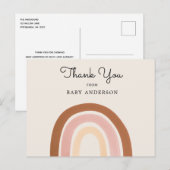 Roze regenboogmeisjes Baby shower Dank je Briefkaa Briefkaart (Voorkant / Achterkant)