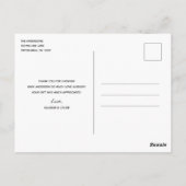 Roze regenboogmeisjes Baby shower Dank je Briefkaa Briefkaart (Achterkant)