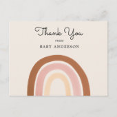 Roze regenboogmeisjes Baby shower Dank je Briefkaa Briefkaart (Voorkant)
