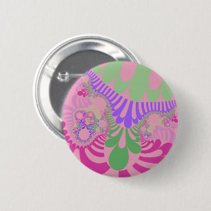 Roze regenboogmod ronde button 5,7 cm