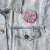 Roze regenboogmod ronde button 5,7 cm (In situ)