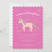 -roze regenboogontsteking Birthday Party Kaart (Voorkant)