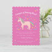-roze regenboogontsteking Birthday Party Kaart (Staand voorkant)
