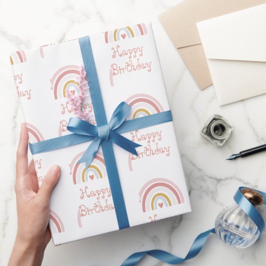 Roze regenboogpatroon cadeaupapier (Geschenken)