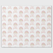 Roze regenboogpatroon cadeaupapier (Vlak)