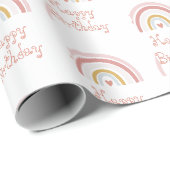 Roze regenboogpatroon cadeaupapier (Rol Hoek)