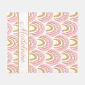 Roze regenboogpatroon gepersonaliseerd fleece deken (Voorkant (Horizontaal))