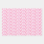 Roze regenboogpatroon inpakpapier vel (Voorkant)