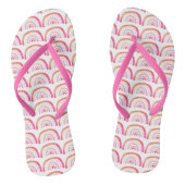 Roze regenboogpatroon teenslippers (Voetbed)