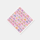 Roze regenboogpatroon verjaardag servet (Hoek)