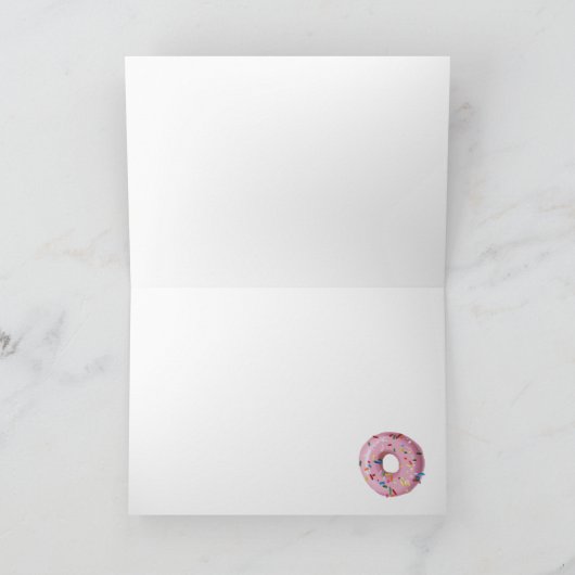 Roze regenboogprinkle Donut Dank je Kaart (Binnen)