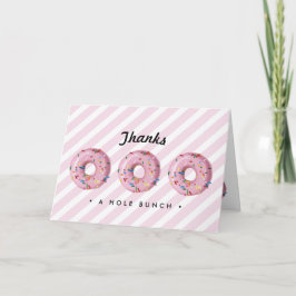 Roze regenboogprinkle Donut Dank je Kaart