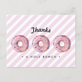 Roze regenboogprinkle Donut Dank je wel Briefkaart