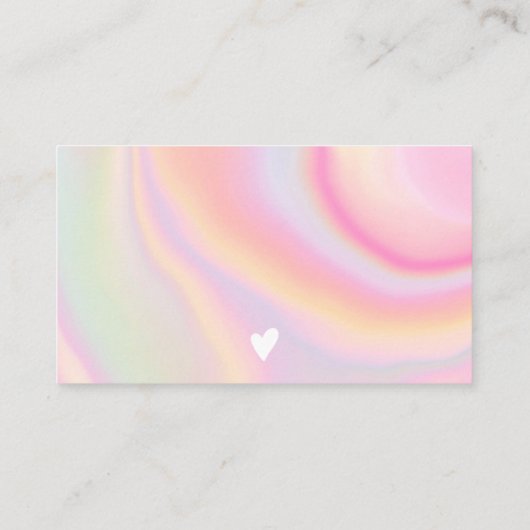 Roze regenboogregenboogeenhoorn - marmer bedankt visitekaartje (Achterkant)