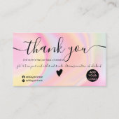 Roze regenboogregenboogeenhoorn - marmer bedankt visitekaartje (Voorkant)