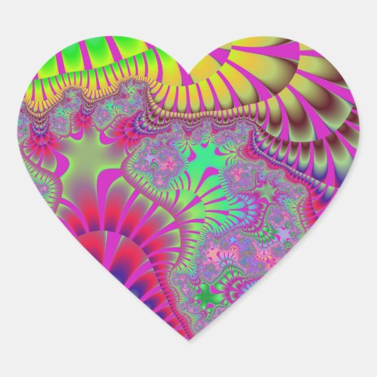 Roze regenboogsmelt hart sticker (Voorkant)