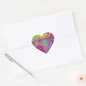 Roze regenboogsmelt hart sticker (Envelop)