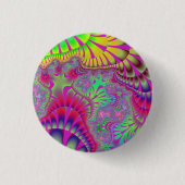 Roze regenboogsmelt ronde button 3,2 cm (Voorkant)